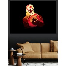 Mushen Studio God Of War Kratos Siluet Orman Aksiyon Kanvas Tablo