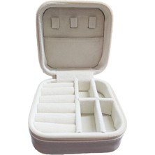 Özgürce Pratik Takı Organizer Kutusu, Seyahat Aksesuar Çantası, Inci Gri, 11X11X7 cm