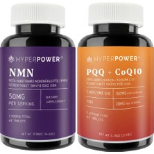 Hyperpower NMN (50mg) & PQQ (20mg) + CoQ10 (100mg) 2 li Set 60 Tablet 2 Aylık Kullanım (Made In USA)