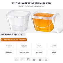 Dayanıklı Saklama Kapı Kare 3840 ml (Bal Için 3 Kg)