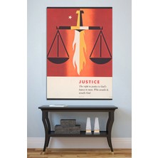 Mushen Studio Adalet Kılıcı ve Terazi Tablo - Retro Propaganda Tarzı Justice Poster Duvar Sanatı