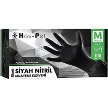 Haspet Siyah Nitril Muayene Eldiveni   (Pudarsız)