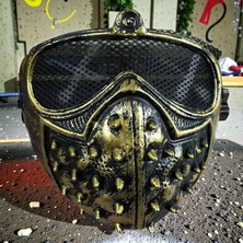 Kuzey Oyuncak Gold Gotik Punk Maskesi Cadılar Bayramı Korku Maskesi Halloween Mask Gold Gotik Punk Gaz Maskesi