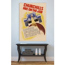 Mushen Studio Churchills On The Retro Propaganda Tablo - Rusya Afrika Avrupa Vintage Poster Duvar Sanatı