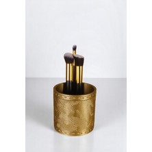 Özgürce Şık Altın Renk Makyaj Organizeri ve Fırçalığı, Düzenleyici Tasarım