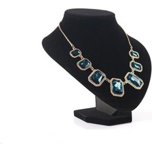 Özgürce Kadife Kumaşlı Kuyumcu Vitrin Standı, 22CM x 22CM, Şık ve Kullanışlı Aksesuar