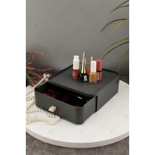 Özgürce Gri Çok Amaçlı Çekmeceli Makyaj Organizeri, Şık ve Fonksiyonel Tasarım