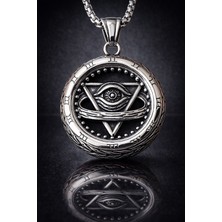 Mistik Gotik Sembol All Seeing Eye Her Şeyi Gören Üçgen Göz Kolye