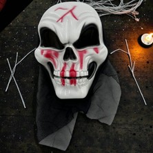Kuzey Oyuncak Yüksek Kalite Tüllü Beyaz Kanlı Kuru Kafa Maskesi Cadılar Bayramı Korku Maskesi Skull Halloween Mask