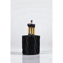 Özgürce Şık Siyah Makyaj Organizeri ve Fırçalık, Düzenleyici, Pratik ve Kullanışlı