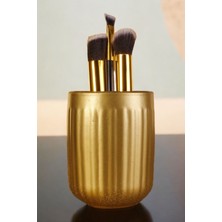 Özgürce Şık Altın Renk Makyaj Fırça Organizeri, Düzenli ve Zarif Görünüm