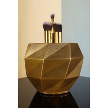 Özgürce Altın Eskitme Renkli Makyaj Fırça Organizeri ve Düzenleyici