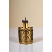 Özgürce Şık Altın Eskitme Makyaj Organizeri ve Fırçalığı, Düzenleyici Model