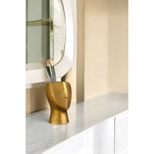 Özgürce Şık Altın Eskitme Makyaj Organizeri ve Fırçalık Düzenleyici