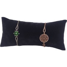 Özgürce Süet Orta Boy Yastık Düzenleyici Siyah Bileklik ve Saat Tutucu