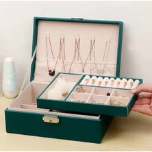 Özgürce Iki Katlı Çok Amaçlı Yeşil Renk Takı ve Mücevher Düzenleyici