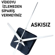 Cnr Shop Saat Mekanizması 18 mm Şaft Boyu Saat Makinesi Akar Sessiz Çalışır, Akrep-Yelkovan-Saniye-(Askısız)