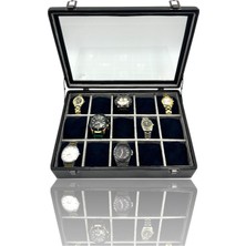 Özgürce Diji 15'li Saat Kutusu Siyah, Şık ve Kullanışlı Saat Saklama Çantası