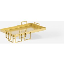 Özgürce Gold Kare Ayaklı Metal 2'li Sunum ve Düzenleme Seti
