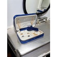 Özgürce Kadife Takı Saklama Kutusu, Seyahat Çantası, Ahşap Kasa, Büyük Boy (14X21)