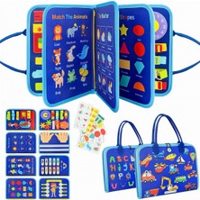 Özgürce Renkli Montessori Keçe Aktivite Çantası, 8 Sayfa, Eğlenceli ve Öğretici