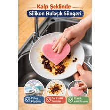Hayveys Kalp Şeklinde Silikon Bulaşık Süngeri – Çok Amaçlı, Çizmez, Pratik Askılı Temizlik Süngeri Mat