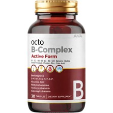 Aktif B Kompleks 30 Bitkisel Kapsül B1 B2 B3 B5 B6 B7 B9 B12 Betain Benfetoemin Kolin Inositol Çinko