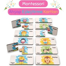 Özgürce Eğitici Ahşap Eşleştirme Kartları, 1+ Yaş, Güvenli ve Eğlenceli Oyun Seti