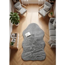 Carpet Dekor Peluş Yumuşak Dekoratif Halı Gri