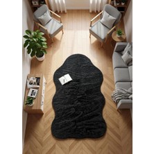 Carpet Dekor Peluş Yumuşak Dekoratif Halı Antrasit