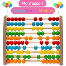 Özgürce Renkli Ahşap Abaküs, Eğitici ve Güvenli Çocuk Oyuncağı, 12 Ay ve Üzeri