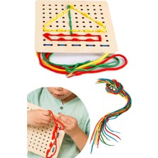 Özgürce Duyu Gelişim ve Zanaat Için Ahşap Ip Geçirme Oyunu