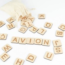 Özgürce Eğitici Ahşap Büyük Harf Montessori Alfabe Oyuncak