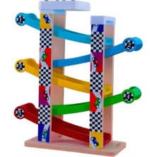 Özgürce Rampax 5 Katlı Ahşap Yarış Arabalı Otopark Montessori Eğitici Oyuncak