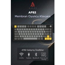 Ajazz AF82 Rgb Membran Kablosuz Oyuncu KLAVYESI-4000 Mah Batarya-Ekranlı