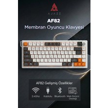 Ajazz AF82 Rgb Membran Kablosuz Oyuncu KLAVYESI-4000 Mah Batarya-Ekranlı