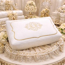 Dilex Hurç Gelin Bohçası Damat  Nişan Bohça Çeyizlik Kadife Gold İşlemeli Nişan Boy