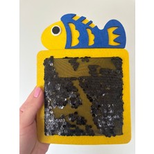Özgürce Pullu Keçe Balık Figürlü Duyusal Montessori Dokunma Oyuncağı