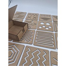 Özgürce Ahşap Montessori Çizim Seti, Temel Simetrik Şekiller, Kutulu 15 Adet