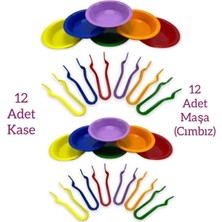 Özgürce Eğitici Montessori Aktarma ve Kase Cımbız Seti, 24 Parça, Öğrenmeye Destek