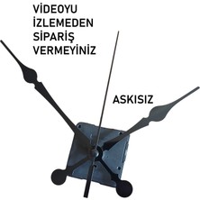 Cnr Shop 22 mm Şaft Boyu Duvar Saati Mekanizması Sessiz Çalışır Büyük Boy Akrep-Yelkovan-Saniye-(Askısız)