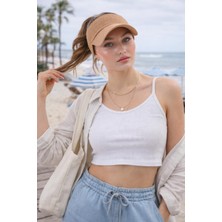 Wearflawless Kadın Vizör Şapka, Yazlık Spor Üstü Açık Esnek Şapka, Plaj Şapkası, Tenis Şapkası,trend Yazlık Şapka