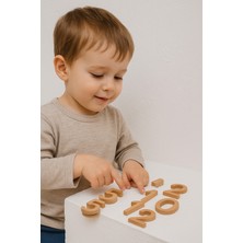 Özgürce Doğal Ahşap Büyük Rakamlar Montessori Eğitici Sayılar Seti