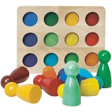 Mavi Su Dünyası Smart Ahşap Renkli Renk Eşleştirme El Becerileri Geliştirme Oyunu