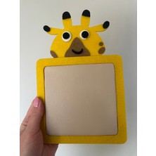 Özgürce Renkli Keçe Zürafa Figürlü Aynalı Duyusal Pano, Montessori Eğitici Oyuncak