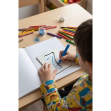 Özgürce Ahşap Rakam Şablon Seti 0-10, Montessori Eğitim Materyali, Rakam Çizim Kalıbı