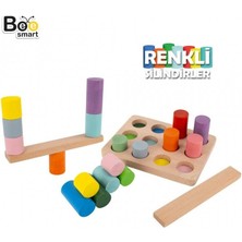 Mavi Su Dünyası Smart Ahşap Renkli Silindirler El Becerileri Geliştirme Oyunu