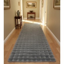 Carpet Dekor Bubble Yumuşak Suni Tavşan Tüyü Halı Antrasit