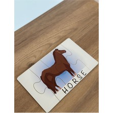 Özgürce Eğitici Hayvanlar Öğrenme Eşleme Puzzle Kartı, Montessori Oyuncak