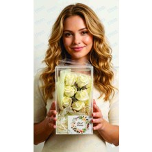 Vizyon Çiçek Seffaf Çantalı Kokulu Yapay Gül  Buketi Hediyelik Buket